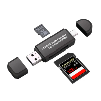 Halee CE FCC ROHS Certified 2-in-1 Multi-Port TF/SD Card Reader USB Type-C 480Mbps ABS Material Mode