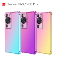 เคสสำหรับ Huawei P60/Huawei P60 Pro เคสป้องกันการกระแทกสีรุ้งออโรร่า ฝาหลังซิลิโคน TPU เคสนิ่ม เคสโท