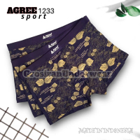 Grosir (3pcs) CD Agree sport 1233-celana dalam pria dewasa warna motif batik-pakaian dalam pria BOXE