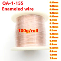 100g/roll Polyurethane Enameled Copper Wire Electromagnetic wire 0.1 To 1.3mm QA-1/155 2UEW For Transformer Wire Inductance coil