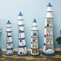 地中海木質做舊燈塔擺件 家居裝飾品 創意海洋風格裝飾擺設