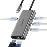 6 in 1 USB C HUB Multiport Adapter Dock with 4 * 10Gbps USB C Port, HDMI@4K60Hz,100W PD Charging for Laptop MacBook Air iPad Pro