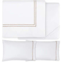 Grande Hotel Sheet Set - King - White/Taupe