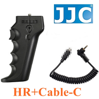 JJC相機槍把手把手柄HR+Cable-C(相容佳能Canon原廠RS-60E3快門線)適R R6 R7 R8 R10 Ra RP 90D 80D 850D M6 M5 II G1 G3 G5 X