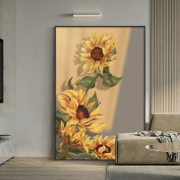 北歐玄關裝飾畫向日葵入門現代走廊入戶藝術光影花卉墻壁掛件掛畫