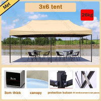 Practical 10 X 15 Ft Folding Canopy Tent 3m X 4.5m Camping Tent Commercial Tent Iron Frame Night Mar