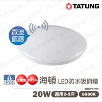 【大同TATUNG】 海頓 LED 防水 感應 吸頂燈 20W 微波感應 IP65 白光〖永光燈飾〗TATUNG-CL20-865-WP-S