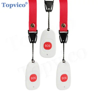 Topvico SOS Panic Button RF 433mhz Emergency Button Elderly Alarm Keychain Controller Old People GSM WIFI Home Alarm System