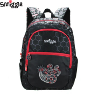 Australia Smiggle High Quality Original Children's Schoolbag Boys Soccer Pattern Large Capacity Kids' Bags Black Cool Backpack