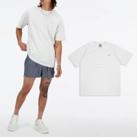 【NEW BALANCE】上衣 Mini Logo 男款 灰 白 刺繡 寬鬆 短T 短袖 NB(MT41533AHH)