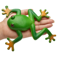 1Pcs Simulation Soft Stretchable Rubber Frog Model Creative Funny Toy Squishy Frog Toy Spoof Vent Toys for Children Kids Toy