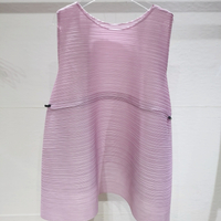 7649 Japanese Style Sleeveless Top T-Shirt Wrinkled Thin WomenS Versatile Loose Slimming One Size (4