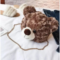 Tas Selempang Kepala Boneka / Tas Boneka TEDDY BEAR / Tas Sling bag Kepala Beruang / Tas Pluffy Kore