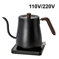 110V/220V Electric Kettle Hand Brew Coffee Pot Gooseneck Jug Slender Mouth Water Kettle 304 Stainless Steel Mini Teapot 1000W