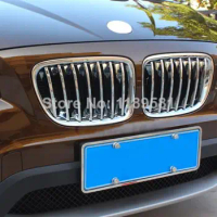 For BMW X1 2010 2011 2012 2013 2014 2015 ABS Chrome Front Grille Around Trim new Car Accessories Stickers