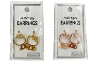 大賀屋 日貨 Hello Kitty 耳環 夾式耳環 飾品 兒童飾品 大人飾品 三麗鷗 KT 正版 J00052601