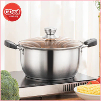 COD GDeal 26cm Stainless Steel Soup Pot Thickened Composite Kitchen Steel Pan Cooking Pot