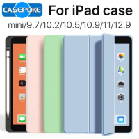 For iPad Case with Penicl Holder for iPad 7th 8th 9th 10.2 Air 4 5 10.9 Pro 11 12.9 Case for iPad Accessories 5th 6th 9.7 Cover
