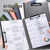 File Folder 2 IN 1 A4 Clipboard Long Clip Board Foldable Document Organizer Writing Pad Office Suppl