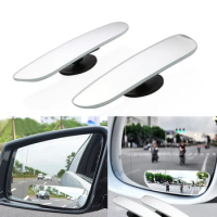 2pcs Car Mirror Blind Spot Mirror 360 Rotation Degree Wide Angle Convex Auto Motorcycle Rear View Adjustable Mirror Accessories