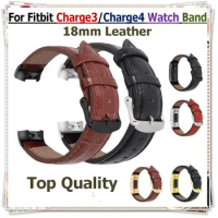 18mm Watch Strap Wrist For Fitbit Charge 3/Charge 4 Bracelet Band Leather Wristband Replacement for Fitbit Charge4/Charge3 Smart