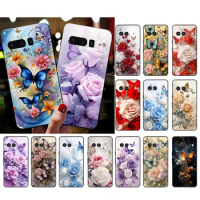 Butterfly Rose Flower Phone Case For Google Pixel 8 7 Pro 7A 7 6A 6 Pro 5A 4A 3A Pixel 4 XL Pixel 5 6 4 3 3A XL