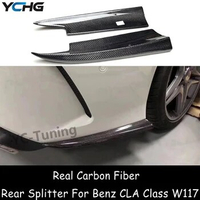 W117 Real Carbon Fiber Rear Bumper Splitter For Mercedes Benz CLA Class C117 CLA180 CLA200 CLA45 AMG 2013-2019 Car Accessories