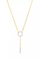 TOMEI TOMEI Dual-Tone Circle &amp; Bar Necklace, Yellow Gold 916