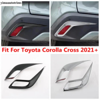 Rear Bumper Fog Light Lamp Reflector Foglight Cover Trim For Toyota Corolla Cross 2021 - 2023 ABS Chrome Accessories Exterior