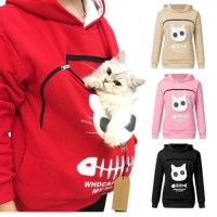 T-shirt 貓咪衣服 寵物袋鼠衣 寵物口袋帽T 連帽兩用衣