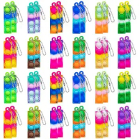 16/24 /36Pcs Mini Fidget Toys Silicone Keychain Stress Relief Sensory Toys Adult Children Gift Set