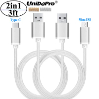 3FT Micro USB &amp; Type C Fast Charger Cable for Oukitel U18 K5000 , Mix 2 , K4000 Lite / Plus, U7 Max , U13 U20 Plus, U15S U15 Pro