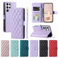 Small Fragrance Wallet Leather Case for Samsung Galaxy S24 Ultra S23 Plus S22 S21 S20 FE S10 S9 S8 Plus A52s A53 A51 Flip Cover