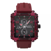 Expedition Jam Tangan Wanita Expedition Ladies E 6808 MF RIGBARE Black Dial Red Rubber Strap
