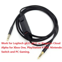 50pcs. Logi-tech g633 g933 Gaming Headset 3.5mm Audio Aux Cable.Volume Control. PC Smartphone Audio
