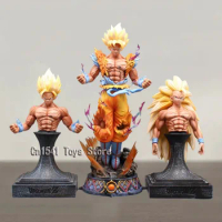35cm Dragon Ball Z Action Figure Gk Ssj2 Goku Figure Super Saiyan Figurine Ssj3 Goku Bust Statue PVC Collection Decorations Toys