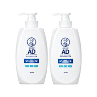 【曼秀雷敦】AD溫和舒敏泡沫沐浴露500ml 2入(乾敏肌 幼嫩肌 保濕 滋潤 兒童適用)