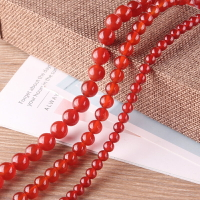 diy飾品配件 天然優質紅瑪瑙時尚水晶串珠散珠圓珠手鏈項鏈半寶石