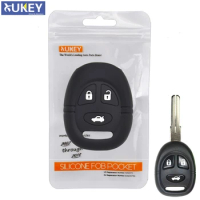 For Saab 9-3 9-5 Silicone Remote Key Case Fob Shell Cover Skin Holder Pocket 3 Button 1999 - 2003