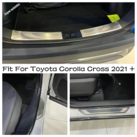 Car Rear Trunk Bumper Door Sill Plate Guard Protector Panel Cover Trim Interior Accessories For Toyota Corolla Cross 2021 - 2023