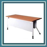 【必購網OA辦公傢俱】 KRW-147H 白桌腳+紅櫸木桌板 辦公桌 會議桌