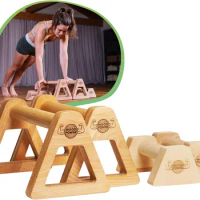 Wooden Parallettes Push Up Bars, Joint-Friendly Beech Wood Calisthenics Equipment for Home