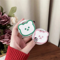 Korean Cute Mirror Bear For Magsafe Magnetic Phone Griptok Grip Tok Stand For iPhone Foldable Wireless Charging Case Holder Ring