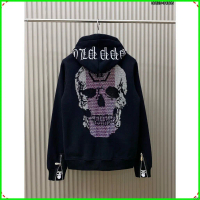 Áo Khoác Hoodie Philip Plein Đính Kim Tuyến Đầu Lâu - Áo Khoác Nam Nữ Philip Boy Phố #2025VN COD