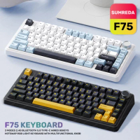 F75 Mechanical Keyboard 80 Keys Full Non-impact RGB Backlit Wireless Wired Gaming Keyboards Bluetooth Hot Swap Keyboard For Game