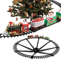 Christmas Train Set Electric Mini Christmas Train Toy With Sound And Light Train Track Frame Railway Car Kids Christmas Gifts