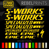 Pelekat/Stiker S Works Epic untuk Basikal Gunung, Basikal Jalan Raya dan Basikal Tetapan (Fixie)