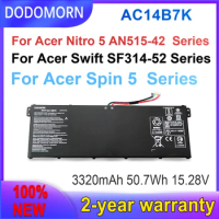 DODOMORN New AC14B7K Battery For Acer Spin 5 SP515-51GN Swift SF314-52 For Acer Nitro 5 AN515-42 15.28V 3320mAh 50.7WH In Stock