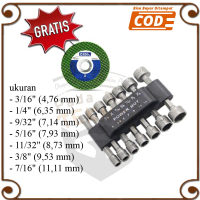 Mata Sok Sock Bor Roofing Baut Sekrup Baja Ringan 1 SET 14PCS