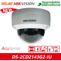 Hikvision Original DS-2CD2143G2-IU 4 MP AcuSense Fixed Dome Network Camera Built-in Mic IR 30M Maximum Support For 512G SD Card